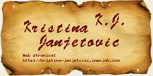 Kristina Janjetović vizit kartica